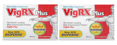 VigRX Plus 2-pack bottle front view for daily herbal vitality support.