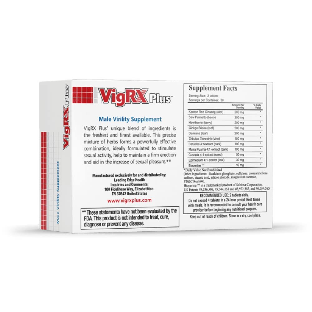 VigRX Plus bottle with 180-tablet supply for six months
