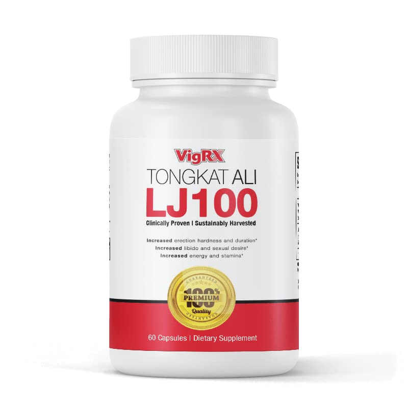VigRX Tongkat Ali LJ100 bottle on a shelf suggesting daily vitality support.