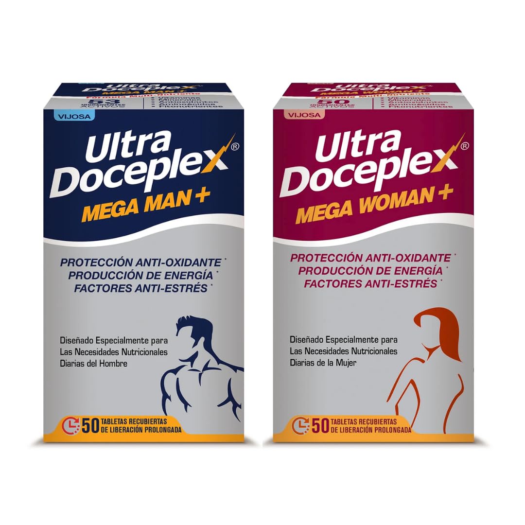 VIJOSA Ultra Doceplex Mega Man bottle for steady daily energy support.