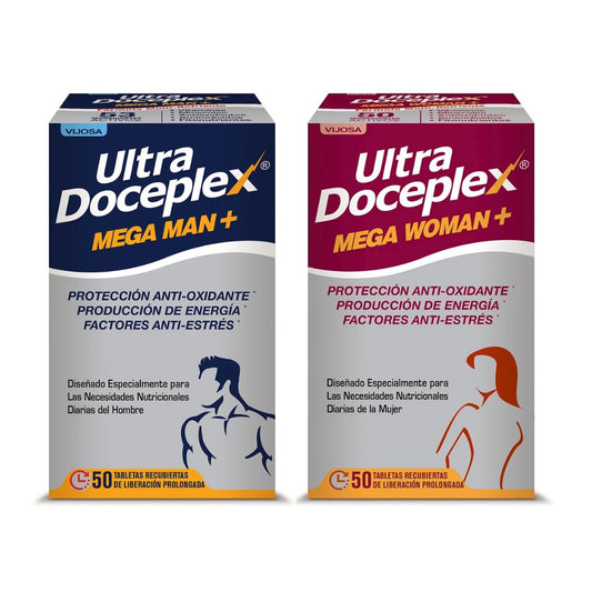VIJOSA Ultra Doceplex Mega Man bottle for steady daily energy support.