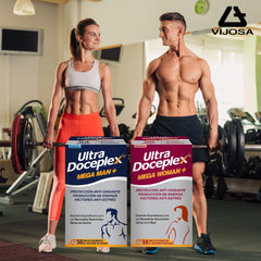 VIJOSA Ultra Doceplex Mega Woman bottle promoting balanced daily wellness.