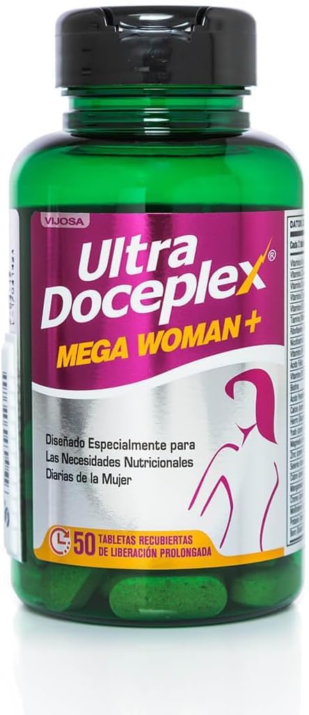 VIJOSA Ultra Doceplex Mega Woman daily-use bottle for stress-relief hints.