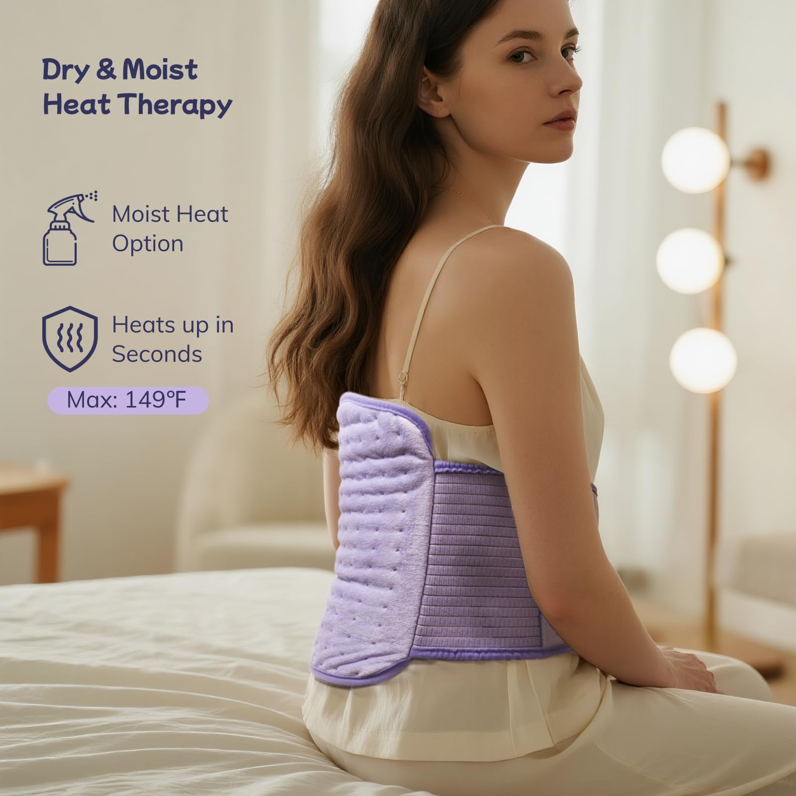 Vilicert full-coverage back pad demonstrating broad warmth area