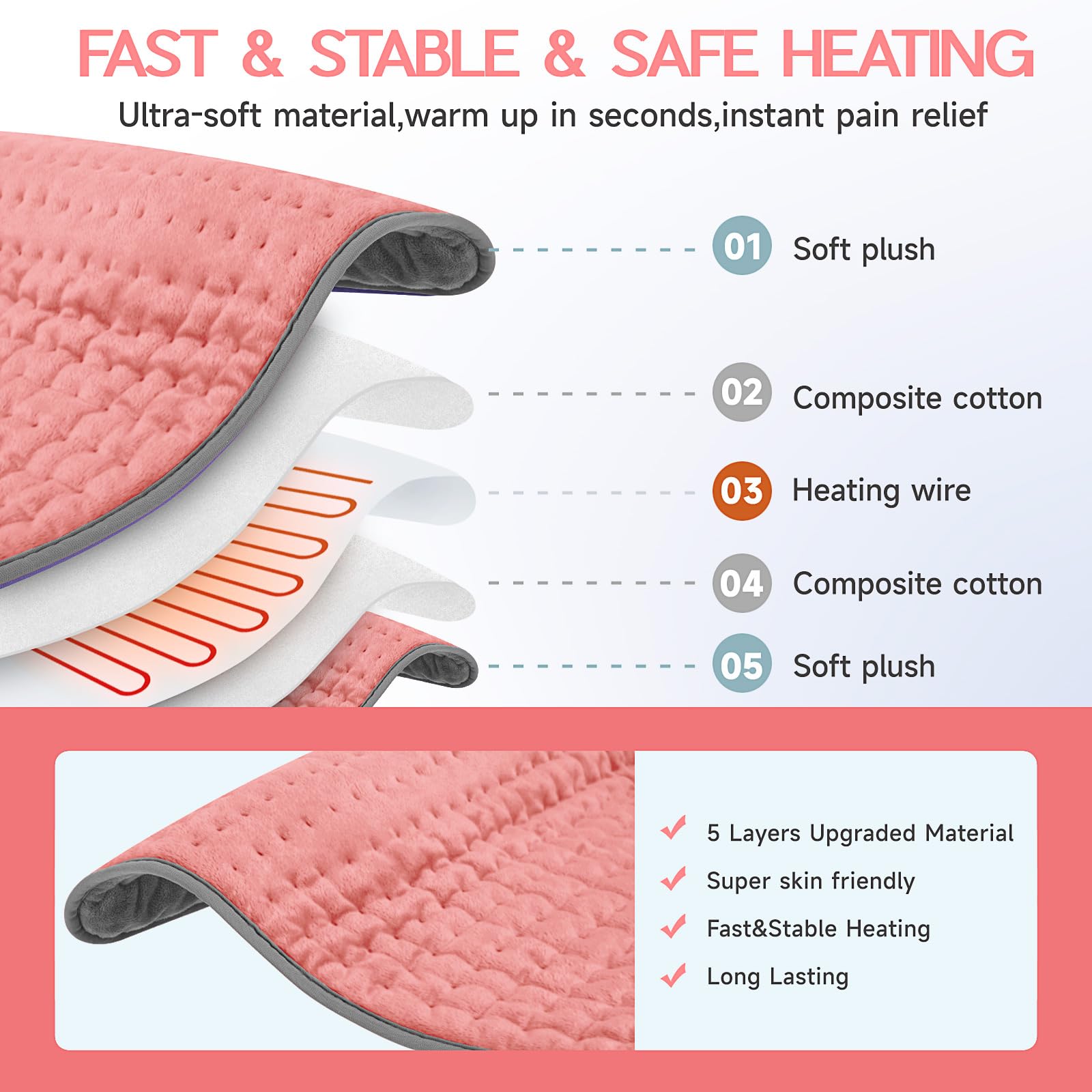 Vilicert heating pad on back and neck to soothe daily muscle tension