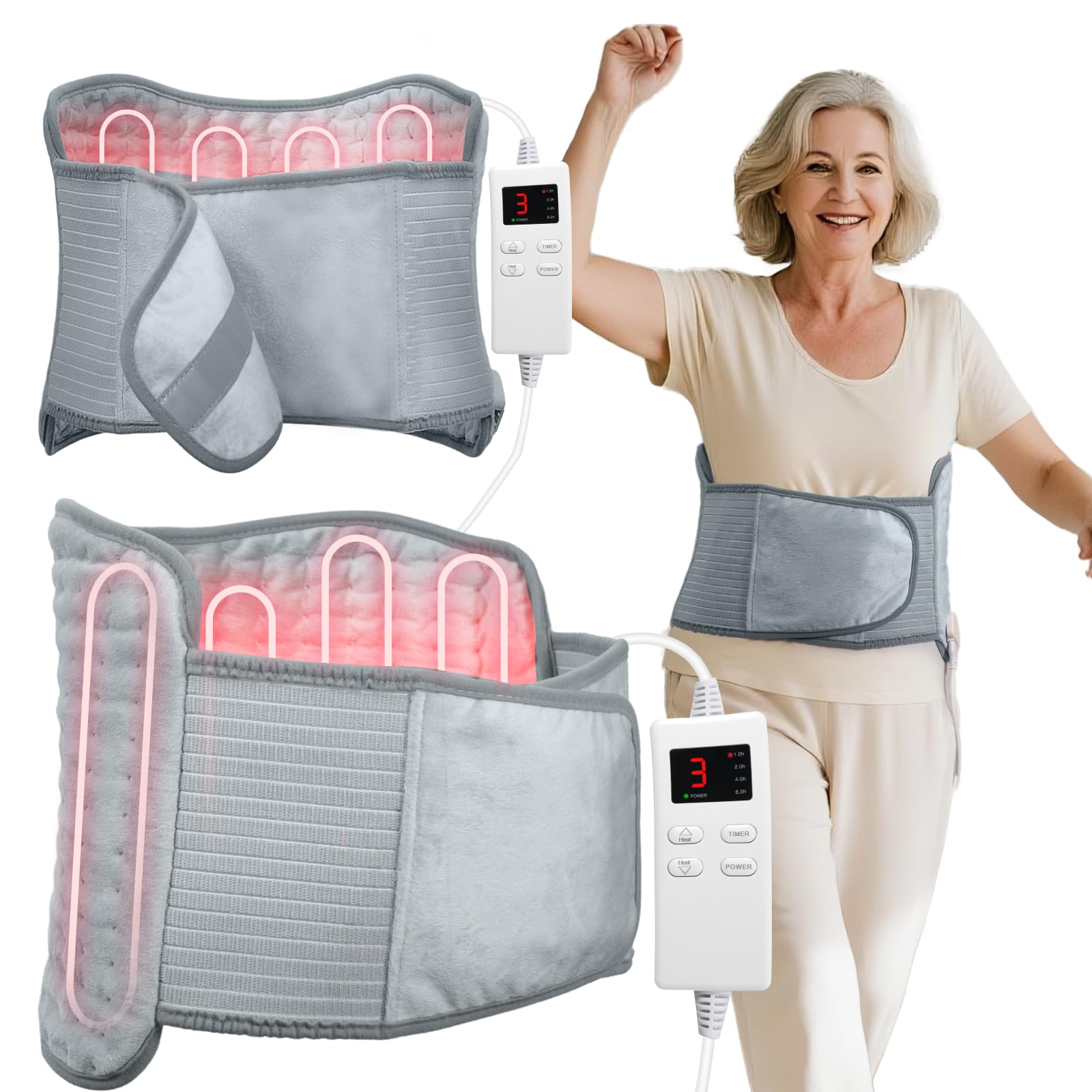 Vilicert heating pad with belt for back area, offering targeted warmth for daily comfort.