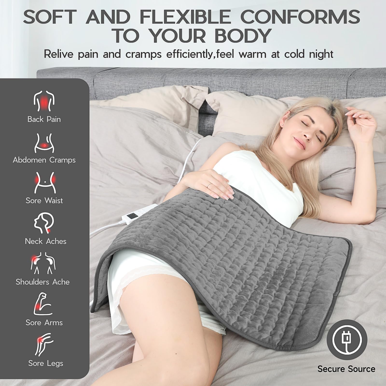 Vilicert pad with an 8.2-foot cord for flexible placement