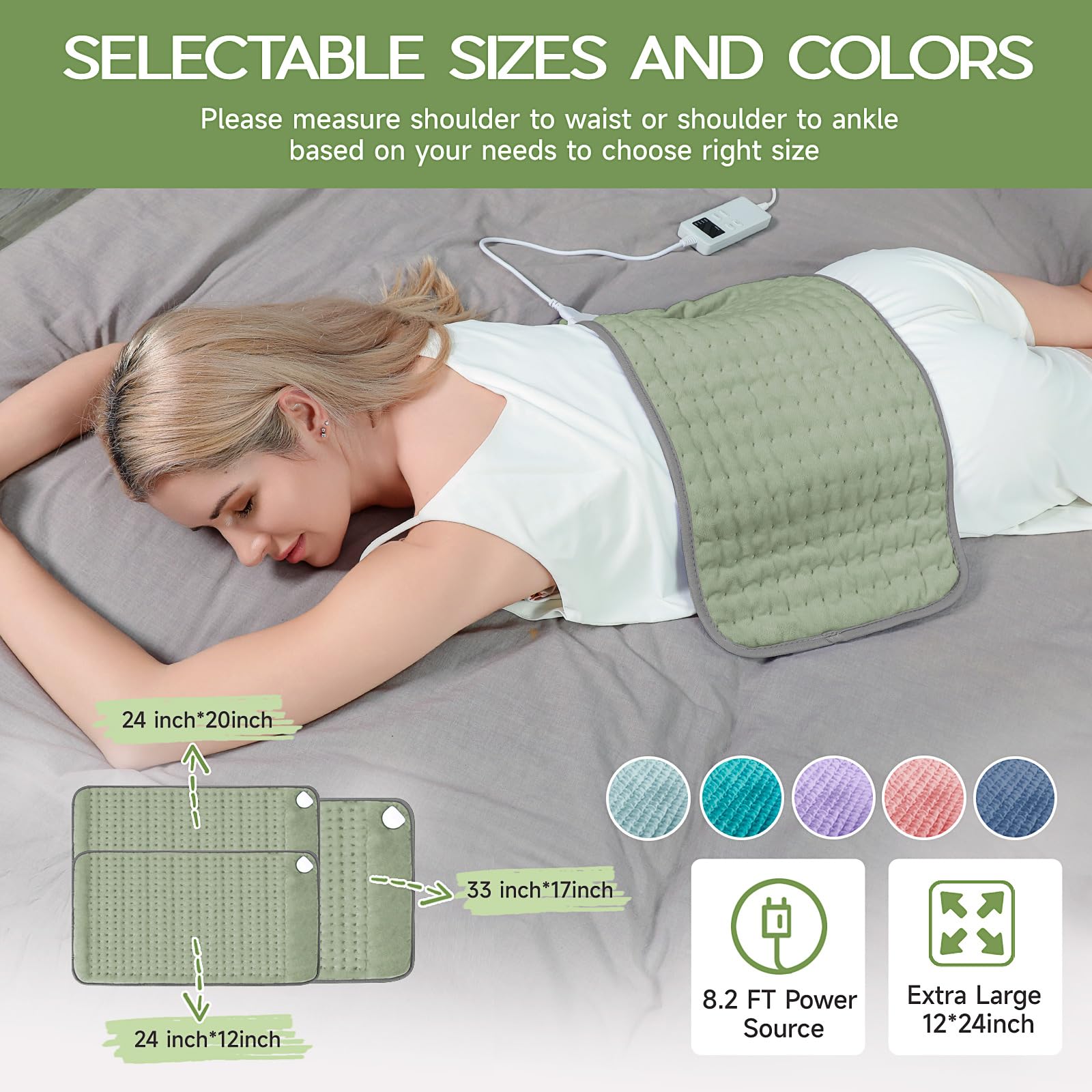 Vilicert heating pad with four timers for precise session length