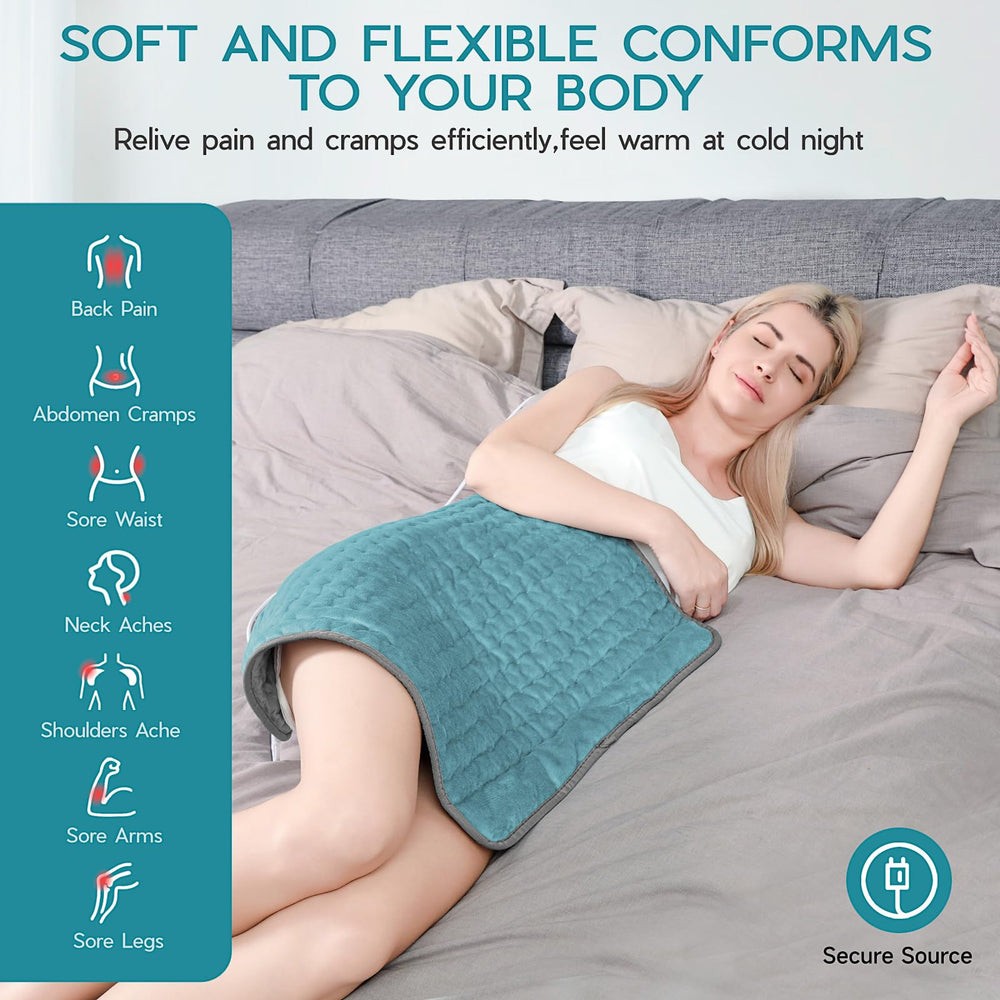 Vilicert heating pad comes in multiple sizes for personalized comfort.