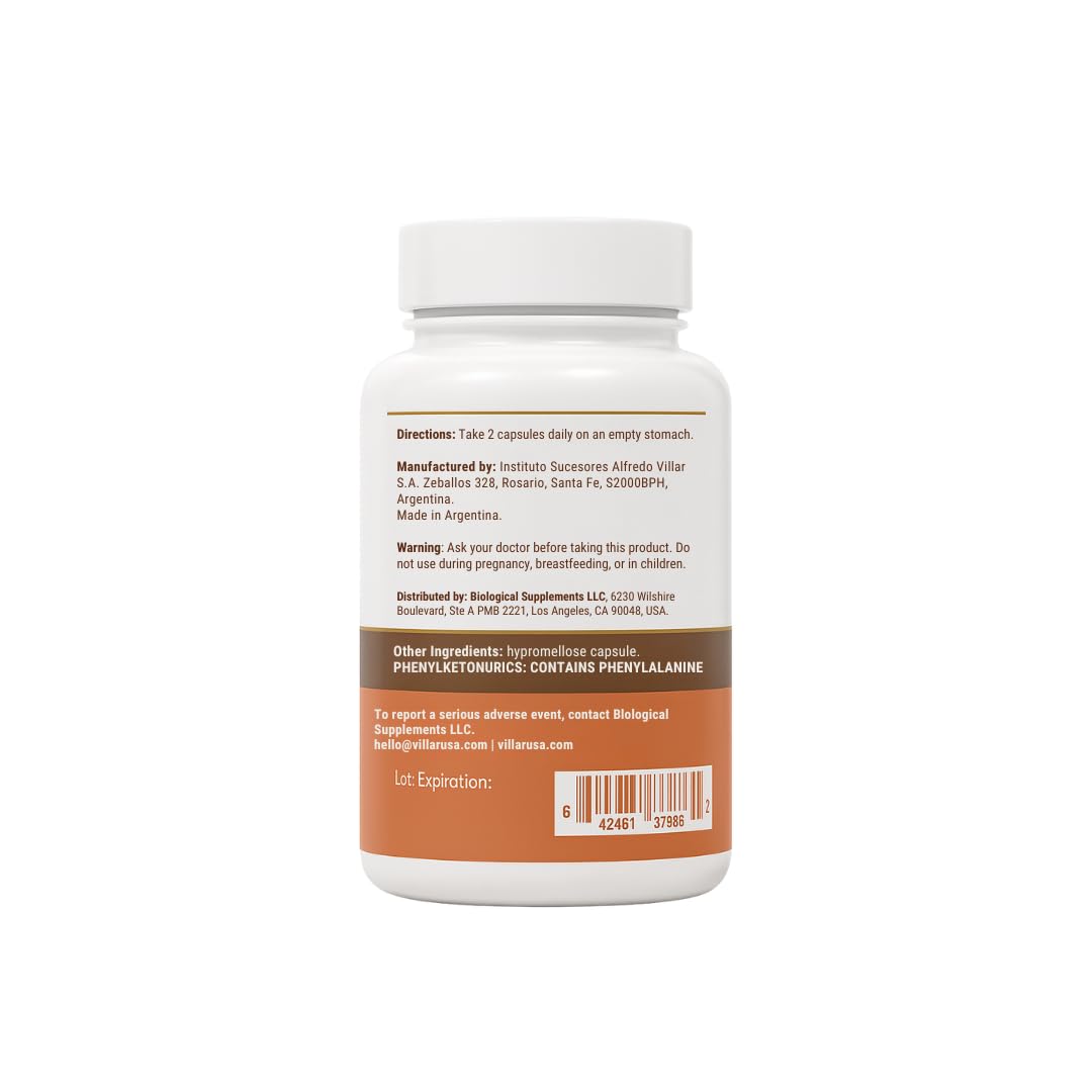 VILLAR BIOTECH 30-day supply pack depicts compact capsule count for ease.