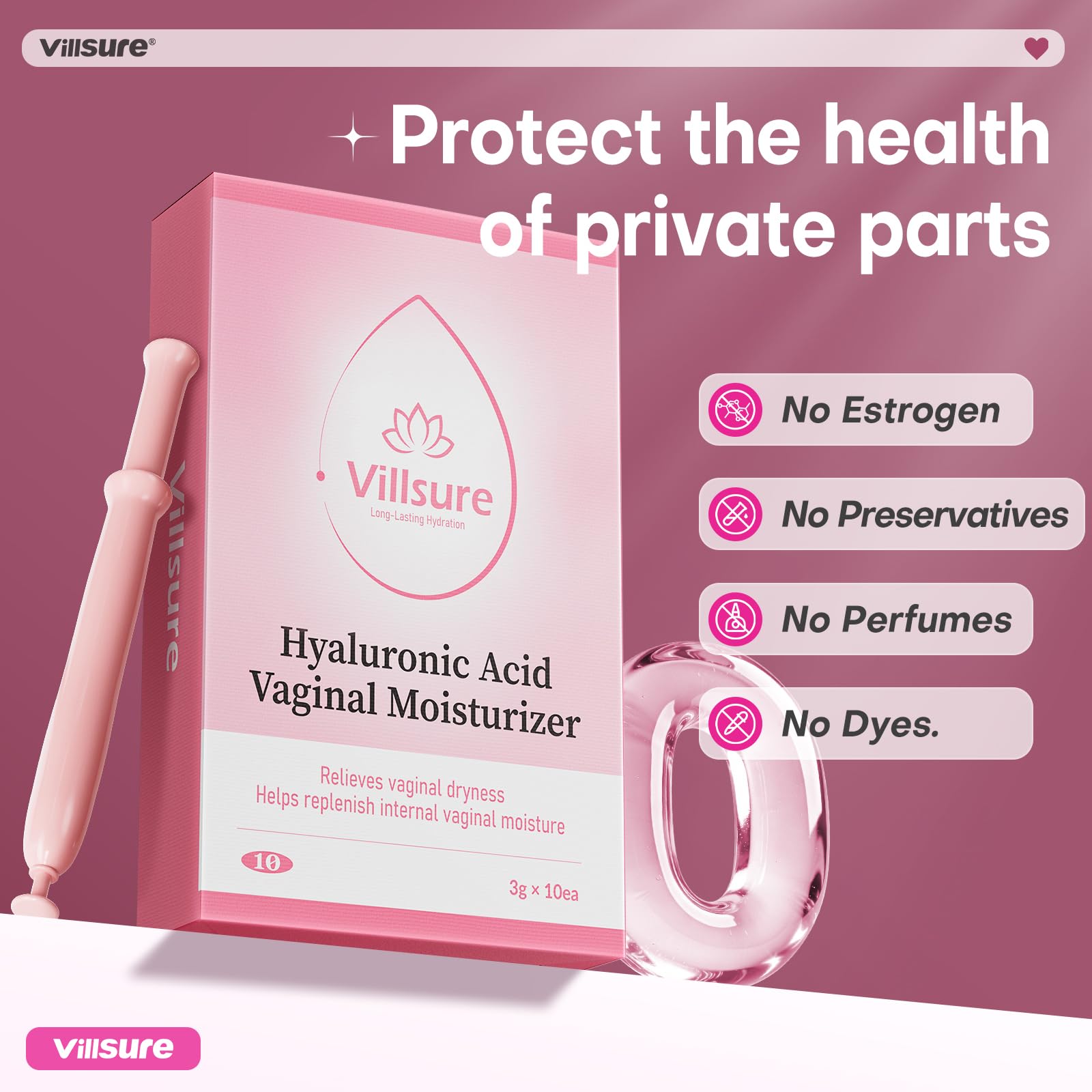 Daily routine use of Villsure vaginal moisturizer for convenience