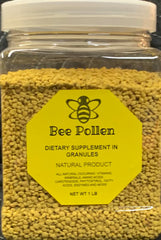 Vilmark Bee Pollen granules in a jar, ideal for topping yogurt and adding daily nutrition.