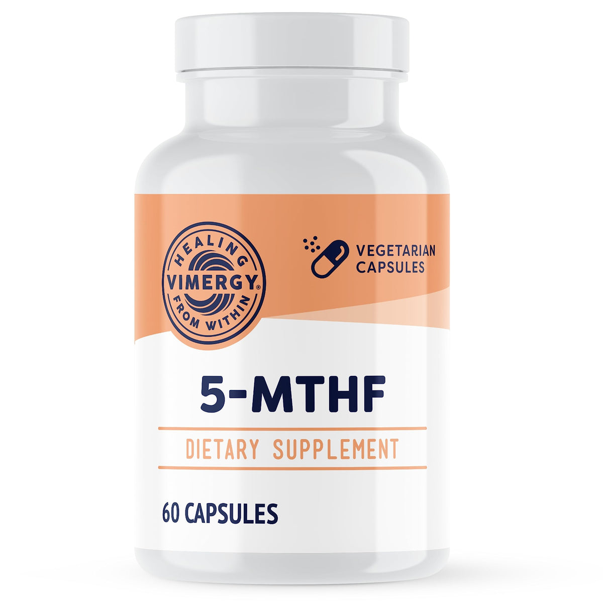 Vimergy 5-MTHF bottle pour shows easy daily folate and B12 support.