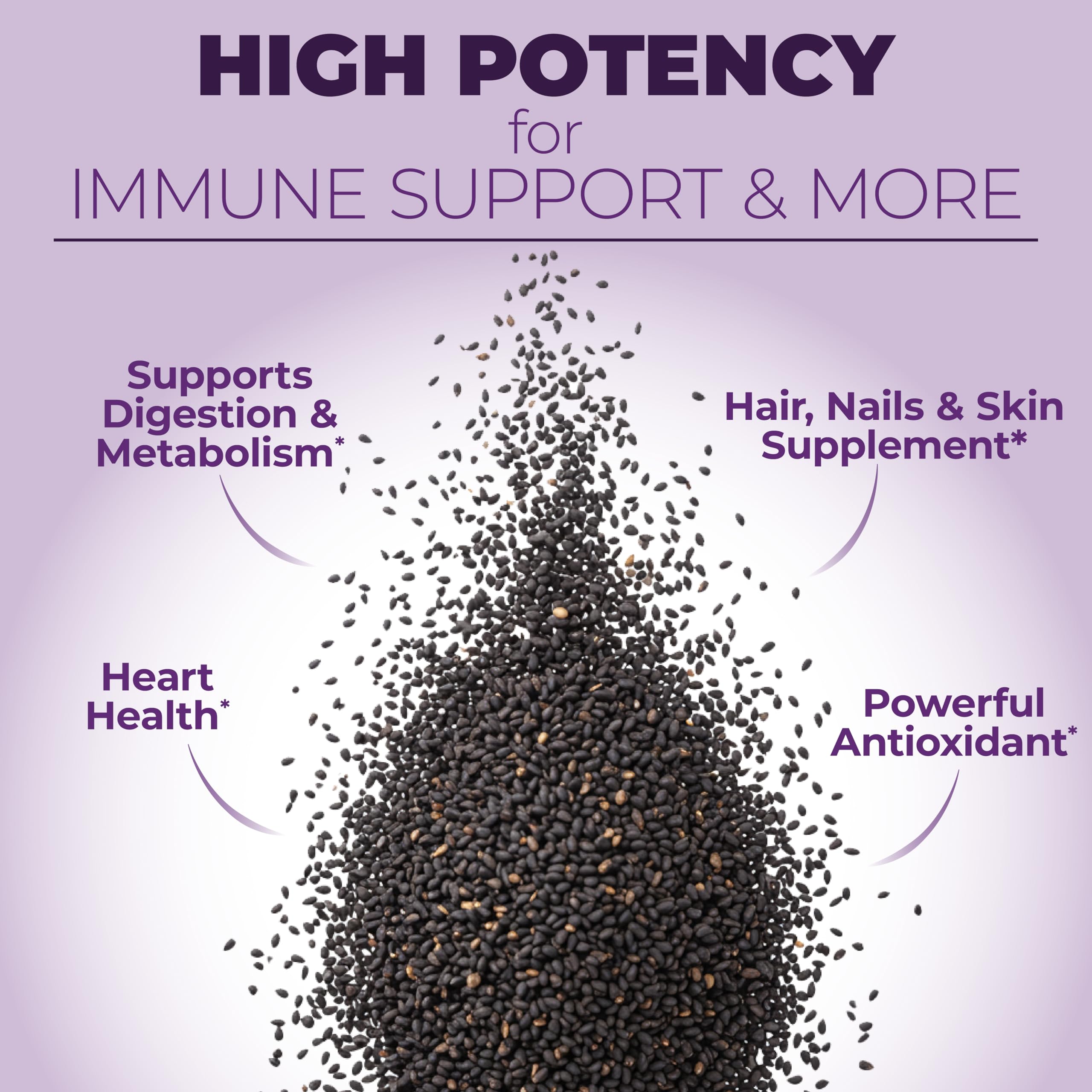 Vimerson Health Black Seed Oil promotes healthy hair skin and nails imagery.