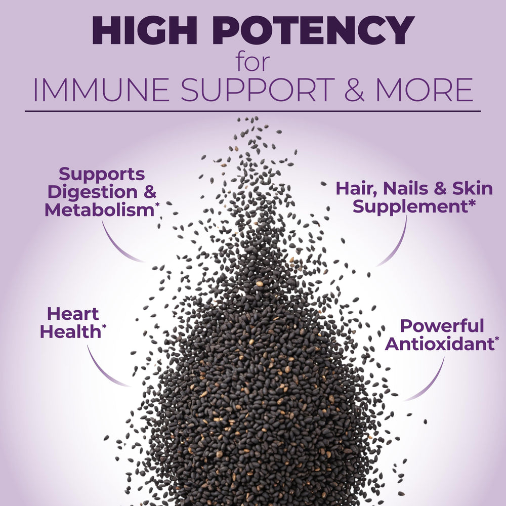 Vimerson Health Black Seed Oil promotes healthy hair skin and nails imagery.