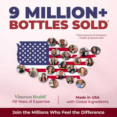 Vimerson Health capsules closeup highlights vegan, non-GMO formulation.