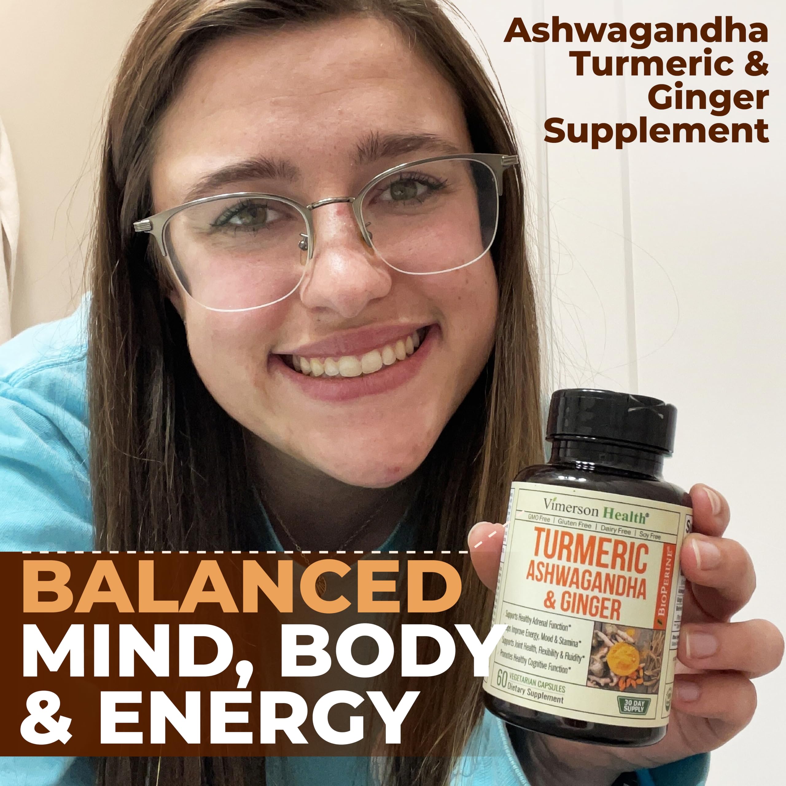 Vimerson Health energy and mood balance capsules in use