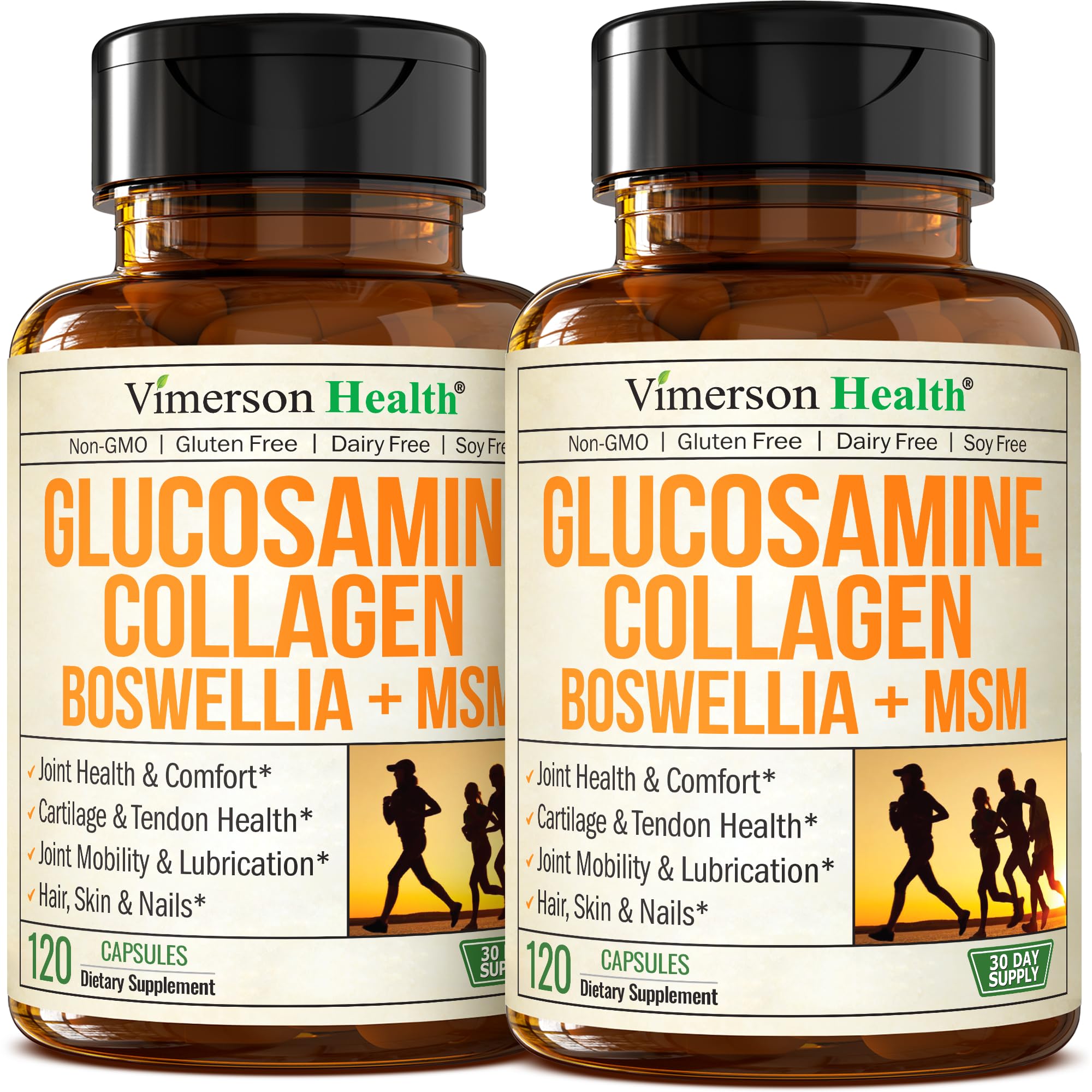 Vimerson Health glucosamine-chondroitin-msm bottle supports joint comfort and mobility