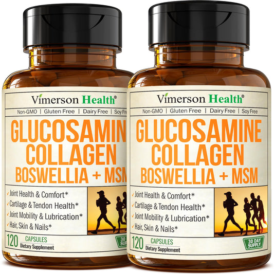 Vimerson Health glucosamine-chondroitin-msm bottle supports joint comfort and mobility