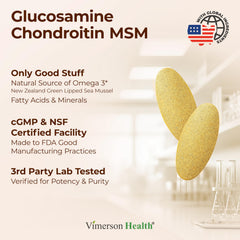 Vimerson Health near-closeup bottle highlights a trustworthy joint support formula