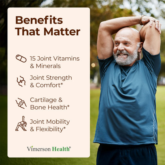 Vimerson Health capsules shown as tablets for mobility and daily comfort