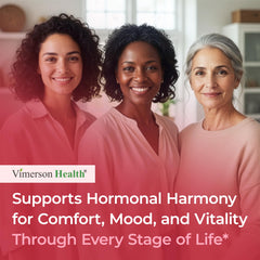 Vimerson Health Hormone Harmony bottle label zoom shows key details for users