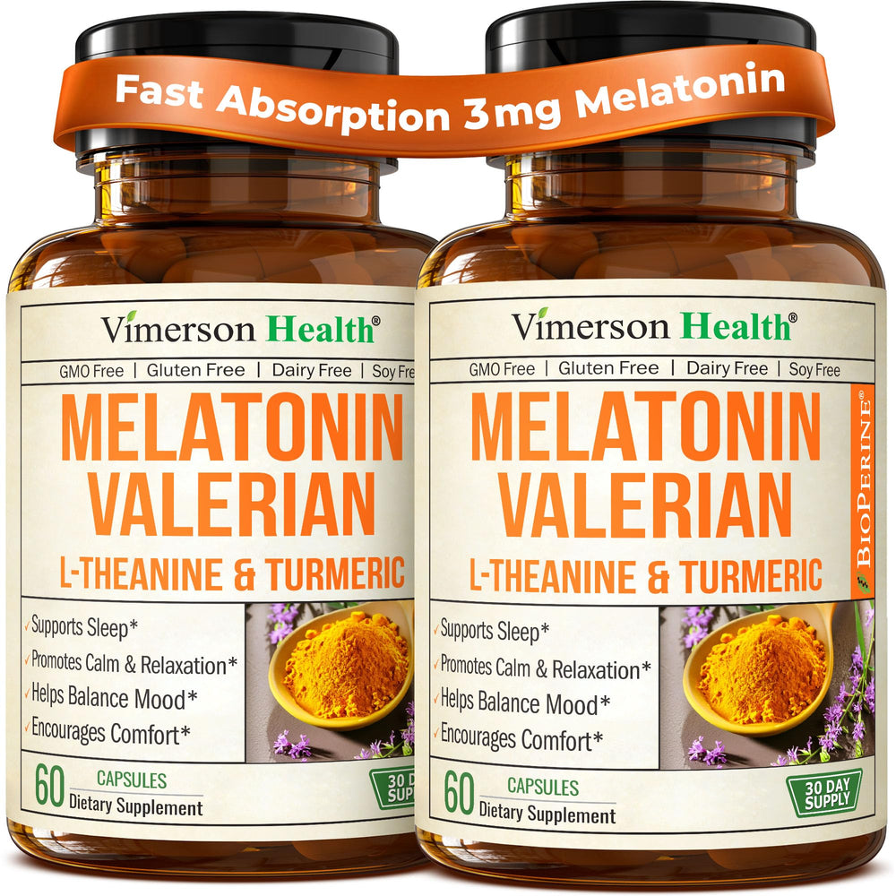 Vimerson Health Melatonin 3mg sleep aid bottle front promotes restful nights