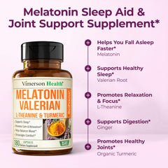 Vimerson Health label closeup on the Melatonin product packaging.
