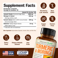 Vimerson Health moringa leaves and powder imagery suggesting natural nutrition.