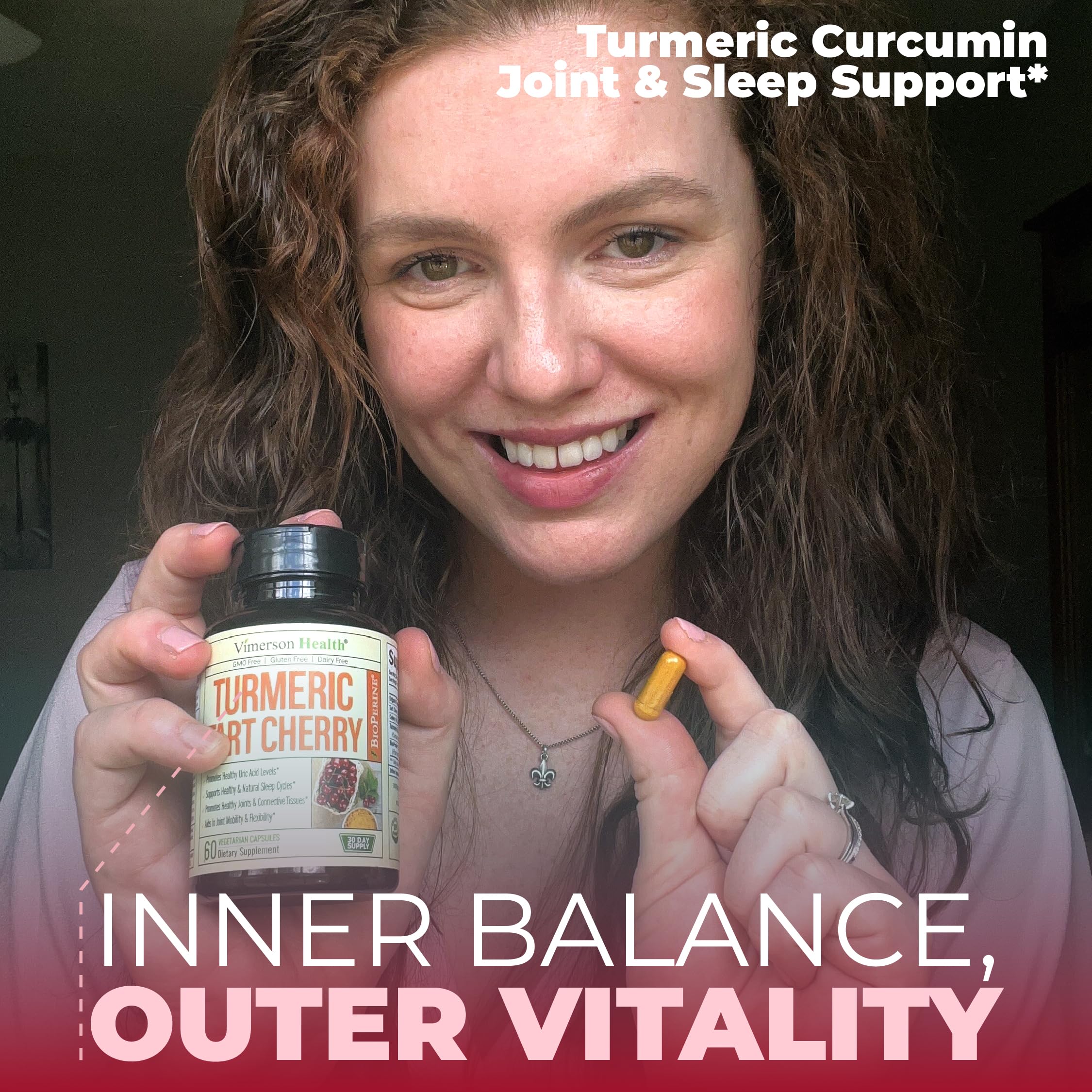 Vimerson Health organic turmeric powder close-up; premium ingredients