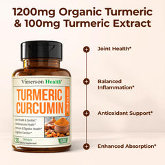 Vimerson Health organic turmeric powder image conveys natural origin.