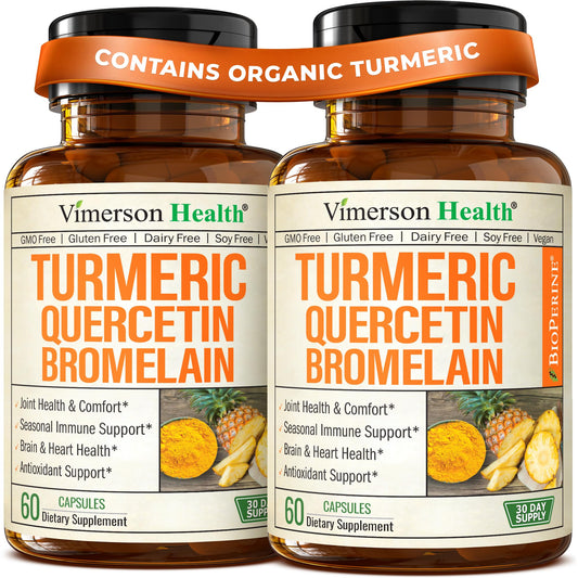 Vimerson Health quercetin bromelain turmeric bottle supports everyday wellness