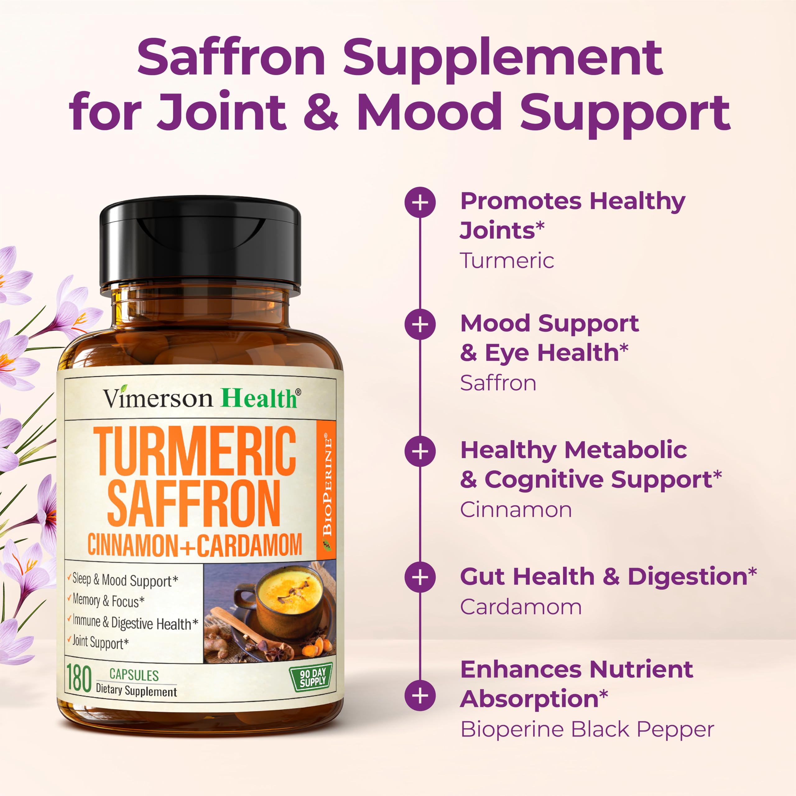 Pouring Vimerson Health saffron capsules for daily routine.