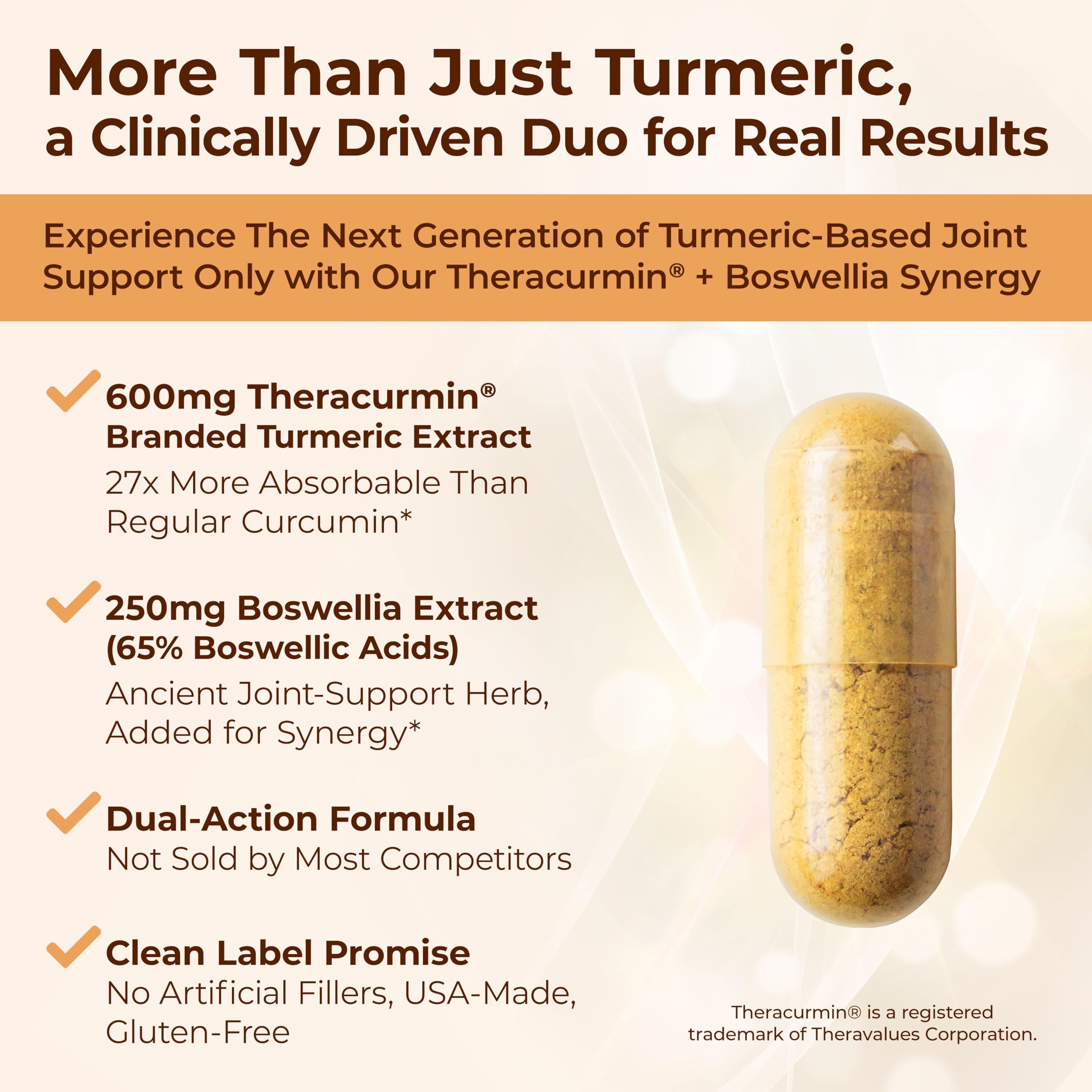Vimerson Health Theracurmin Boswellia capsules on a tray for daily routine.