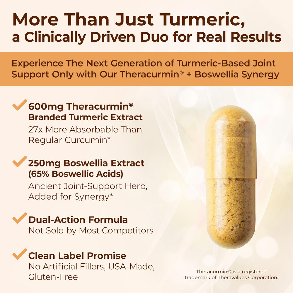 Vimerson Health Theracurmin Boswellia capsules on a tray for daily routine.