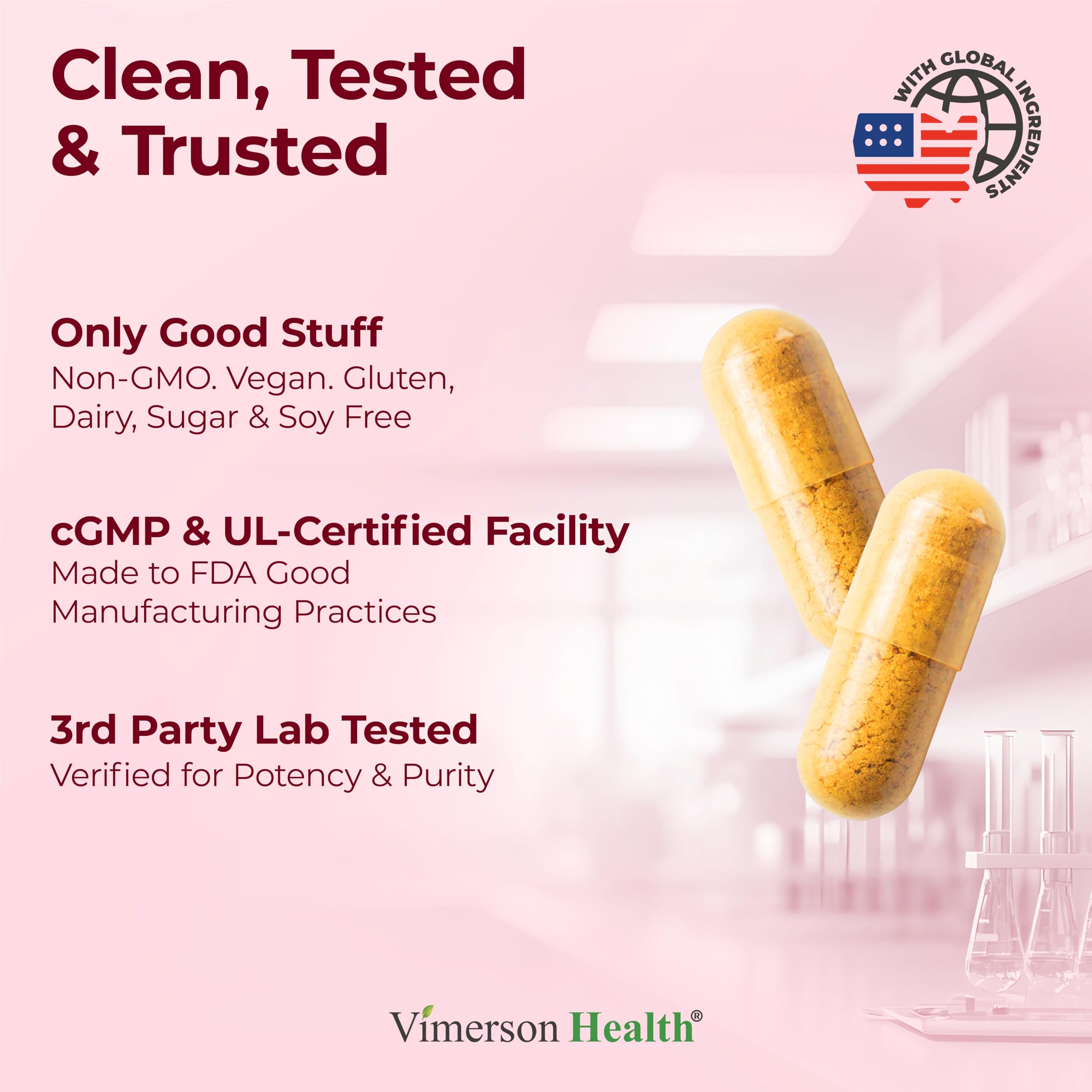 Vimerson Health turmeric with black pepper on label for enhanced absorption.