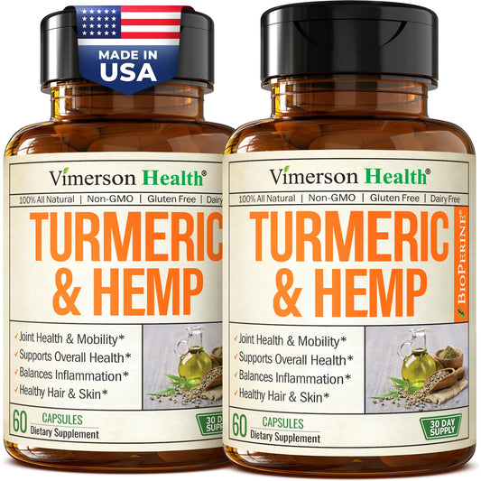 Vimerson Health turmeric curcumin 2-pack bottle supports joint comfort.