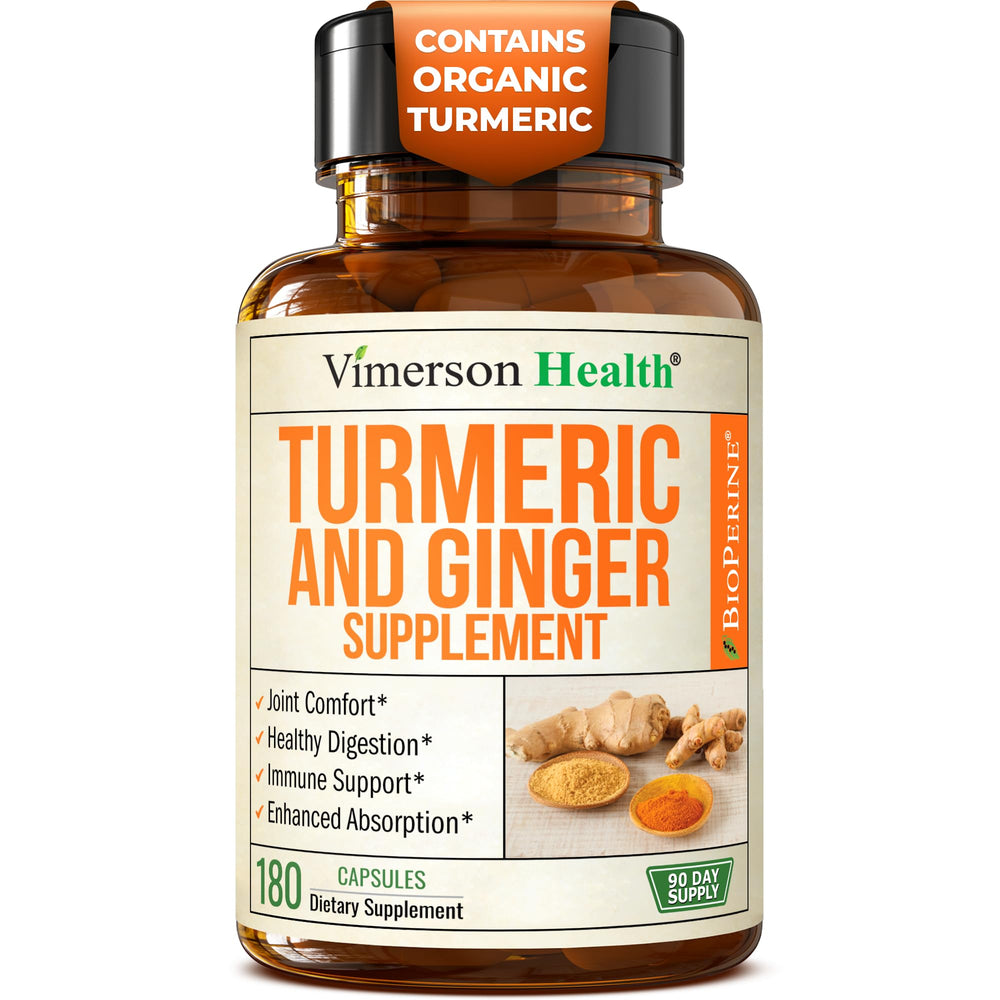 Vimerson Health turmeric-curcumin bottle supports joint comfort and daily wellness.