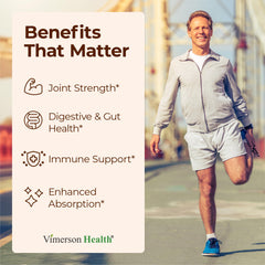 Vimerson Health capsules image highlighting convenient daily joint and digestion support