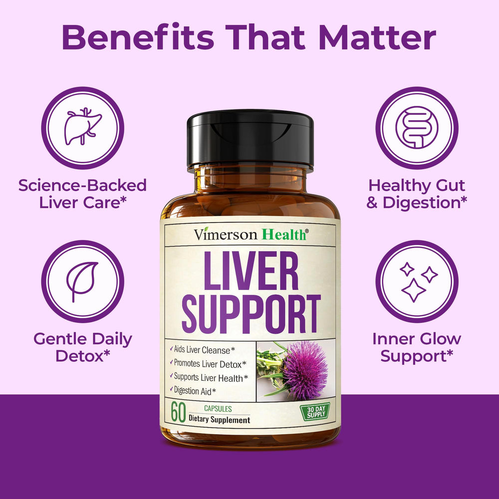 Vimerson Health vegan liver cleanse bottle back with dosage and ingredients overview