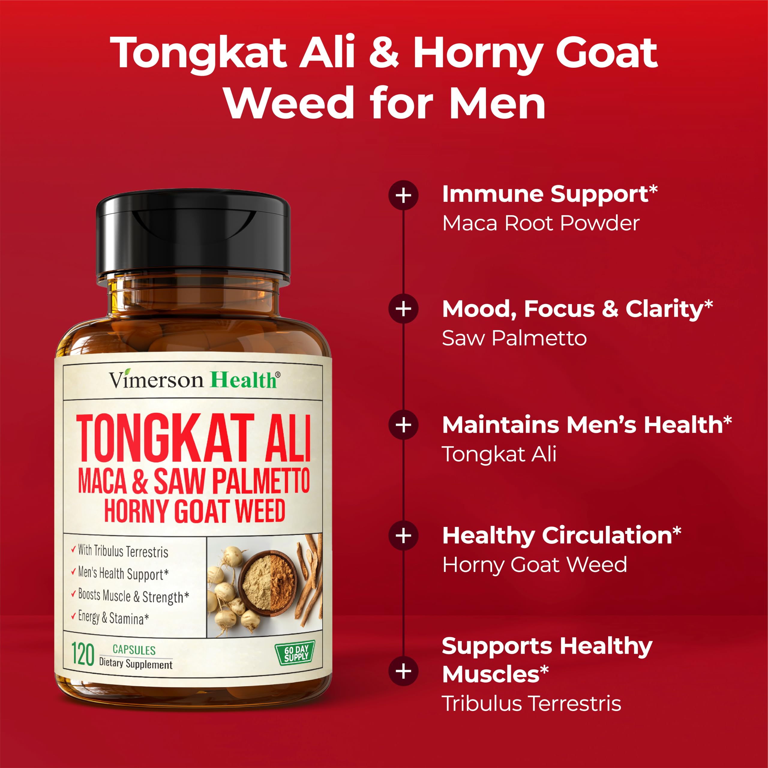 Vimerson Health HornyGoatWeed Panax Ginseng tablets indicating steady focus.