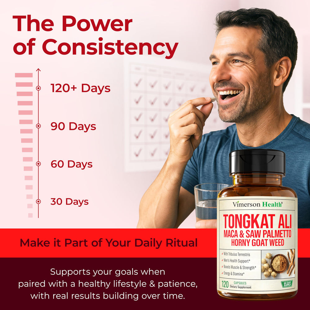Vimerson Health HornyGoatWeed Tribulus Terrestris capsules for strength support.