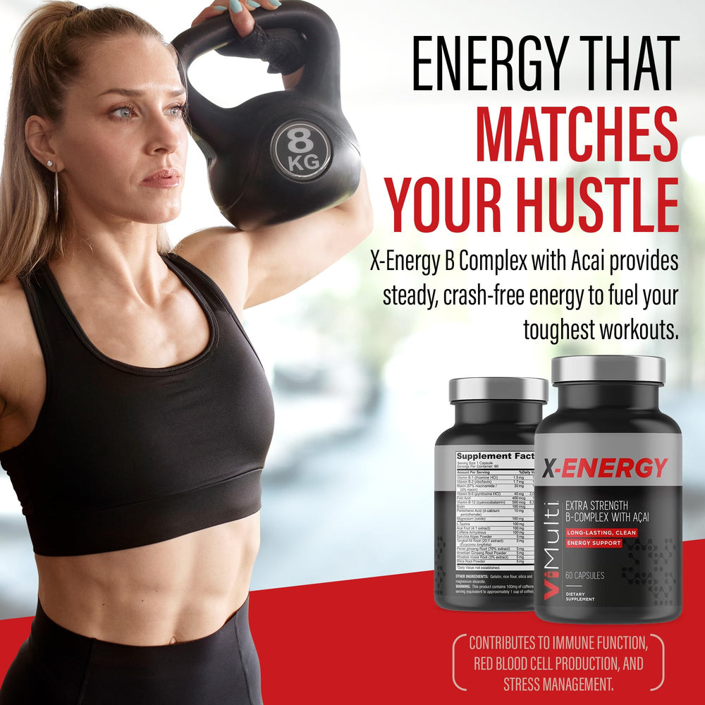 vimulti X-Energy nutrition table highlights vitamins and minerals benefits