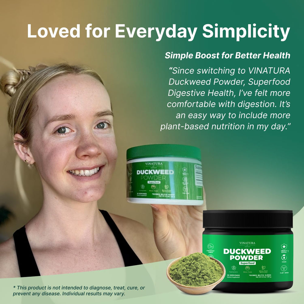 VINATURA Duckweed Powder added to smoothie for quick nutrition