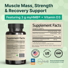 VINATURA HMB 3000mg capsules being poured for easy workout dosage