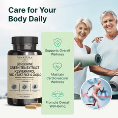 VINATURA Resveratrol with magnesium glycinate, zinc glycinate, and chromium picolinate bottle