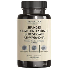 VINATURA Sea Moss Blue Vervain bottle with capsules for daily immune support