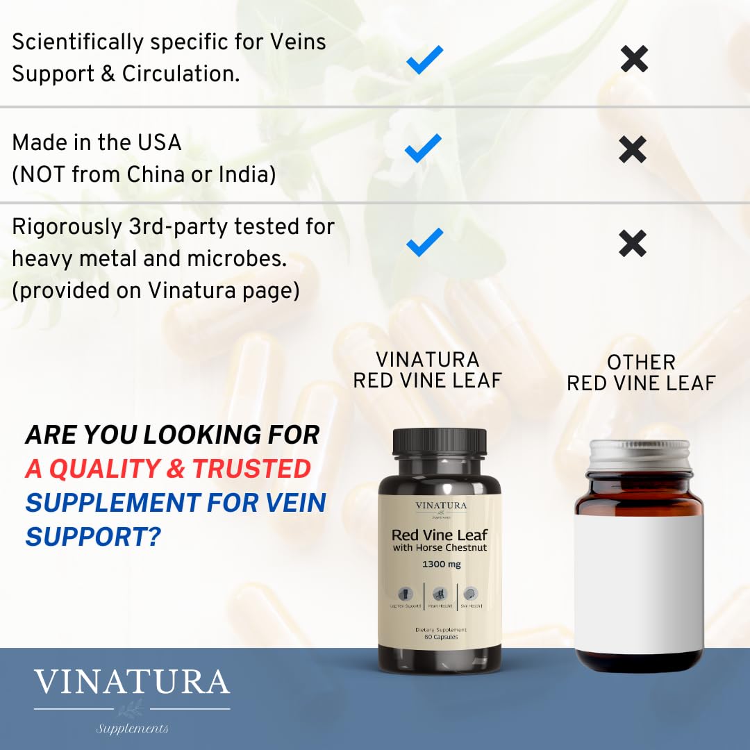 VINATURA vegan capsules packaging showcases 100% plant-based capsules.