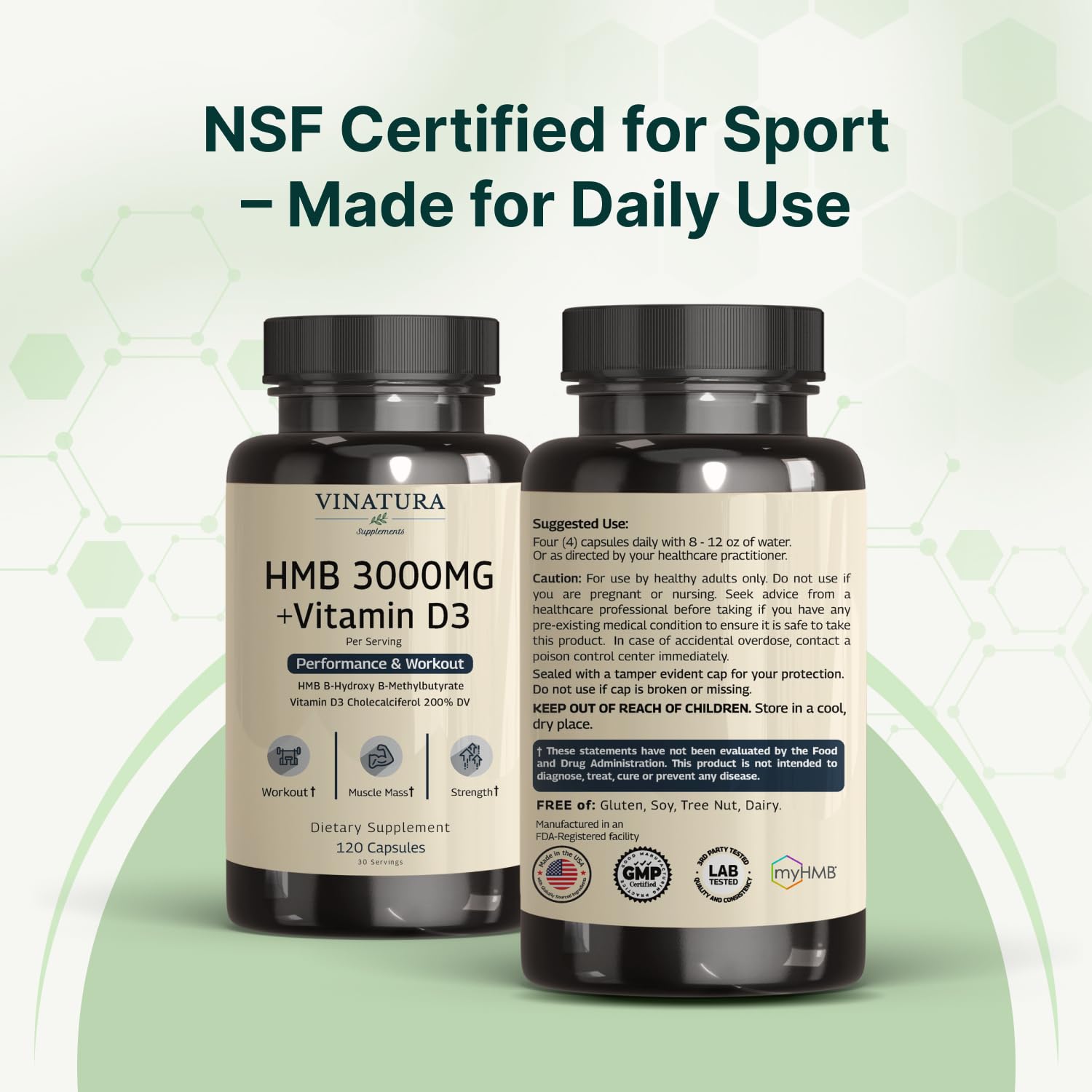 Vegan-friendly VINATURA HMB capsules suitable for plant-based lifestyles