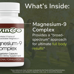 Vinco Magnesium-9 Complex box packaging communicates comprehensive daily support.